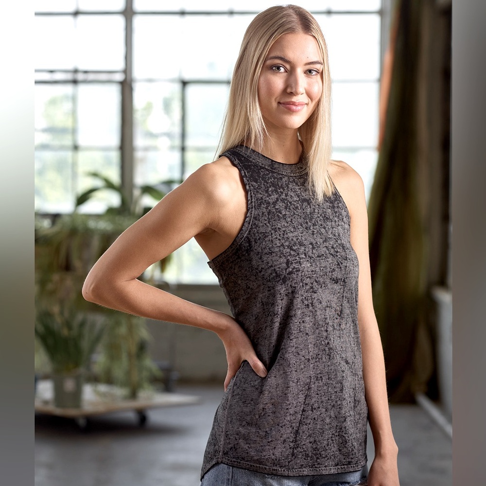 Nayked Apparel Soft Burnout High Neck Tank Top